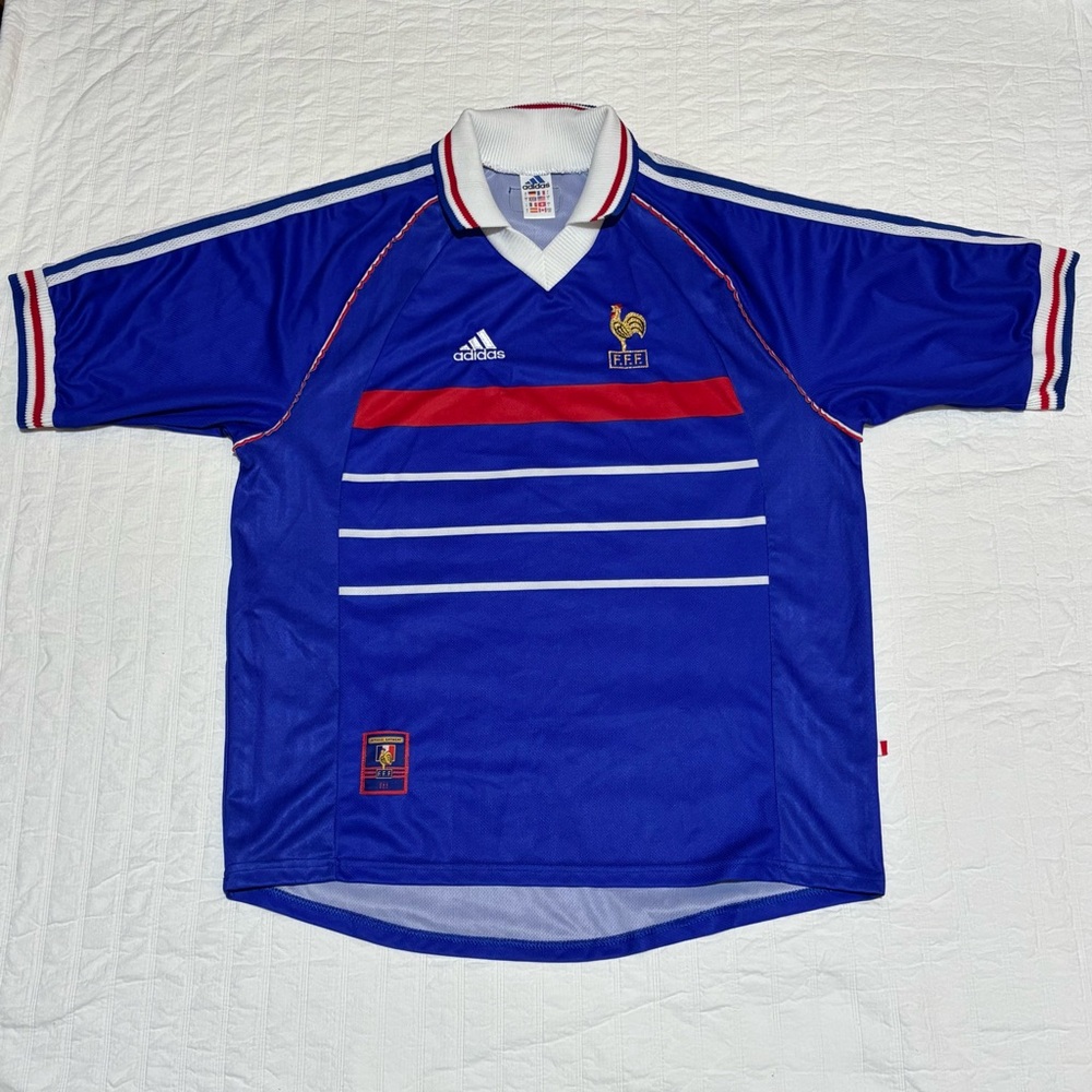 100% original World Cup 1998 France Soccer jersey Adidas Size Large